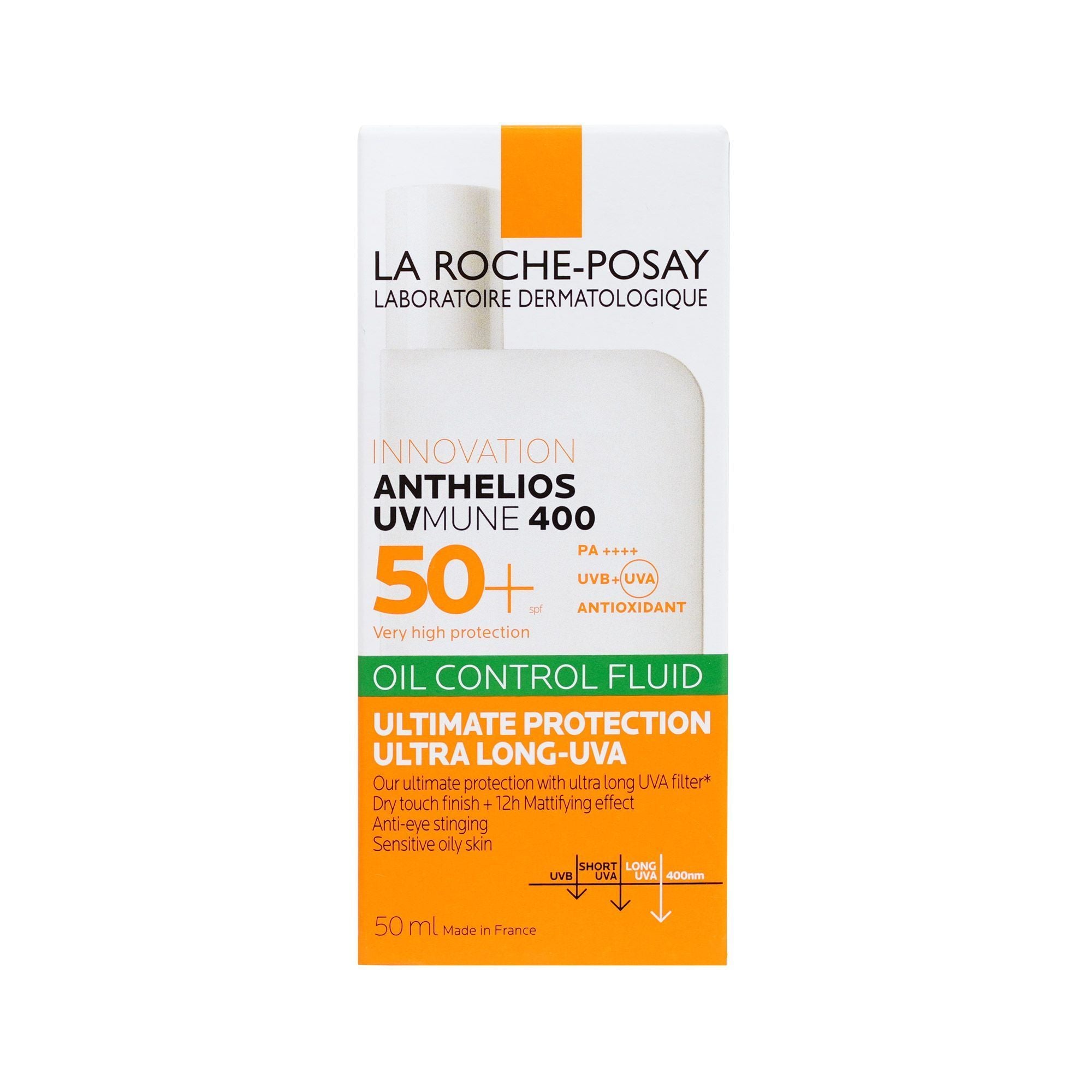 La Roche-Posay Anthelios Uvmune 400 Invisible Oil Control Facial Sunscreen for Sensitive & Oily Skin SPF50+, 50ml product image