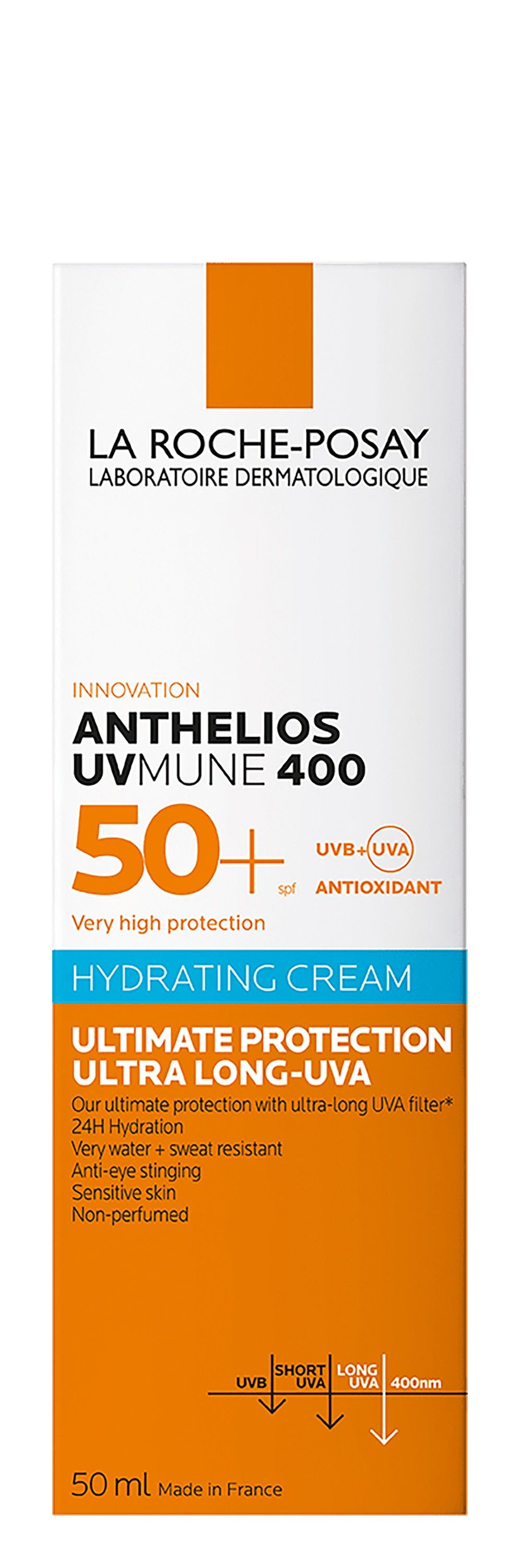 La Roche-Posay Anthelios Uvmune 400 Water-Resistant Hydrating Facial Sunscreen for Sensitive Skin SPF50+, 50ml product image 3
