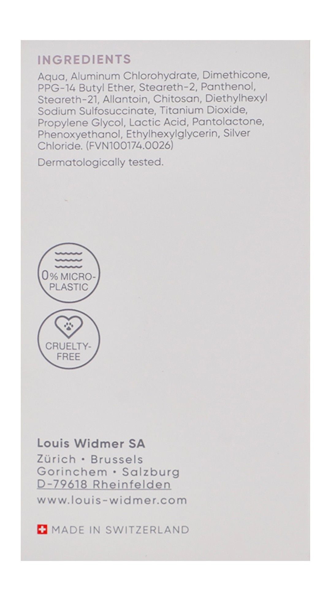 Louis Widmer Unscented Deodorant Roll-On, 50ml product image 2