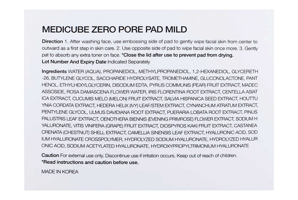 Medicube Zero Pore Pads Mild 2.0 Dual-Textured Facial Toner Pads for Exfoliation & Pore Care, 155mg, 70 Pieces product image 3