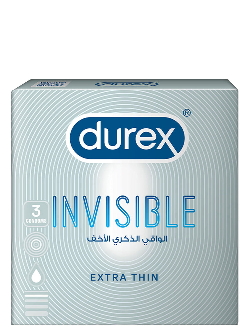 Durex Invisible Extra Thin Condoms, 3 pieces