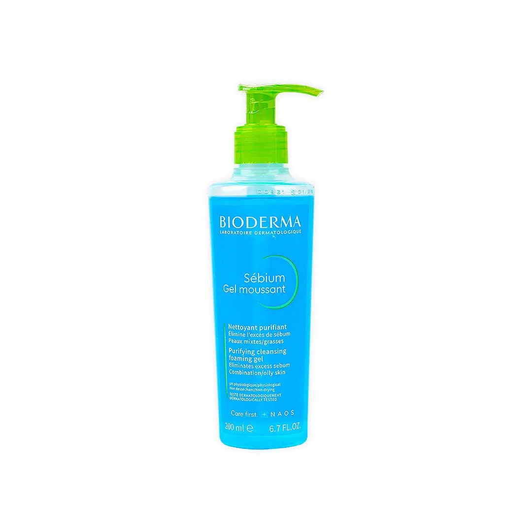 Bioderma Sebium Hypoallergenic Purifying & Cleansing Facial Cleanser Gel for Combination & Oily Skin, 200ml product image