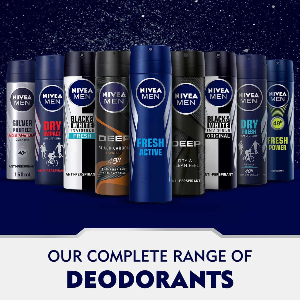Nivea Men Black & White Spray Deodorant 72H, 150ml product image 6