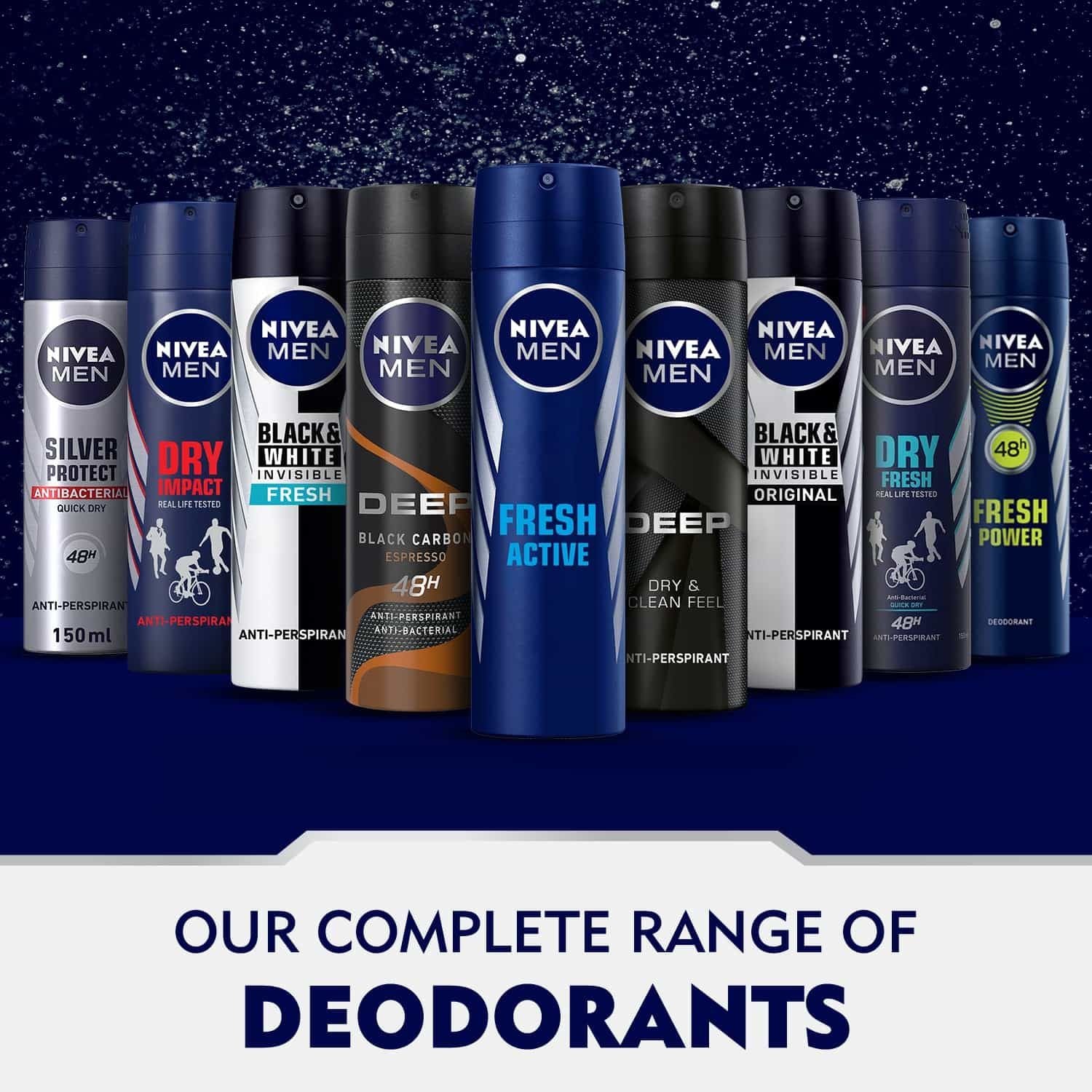 Nivea Men Black & White Spray Deodorant 72H, 150ml product image 6