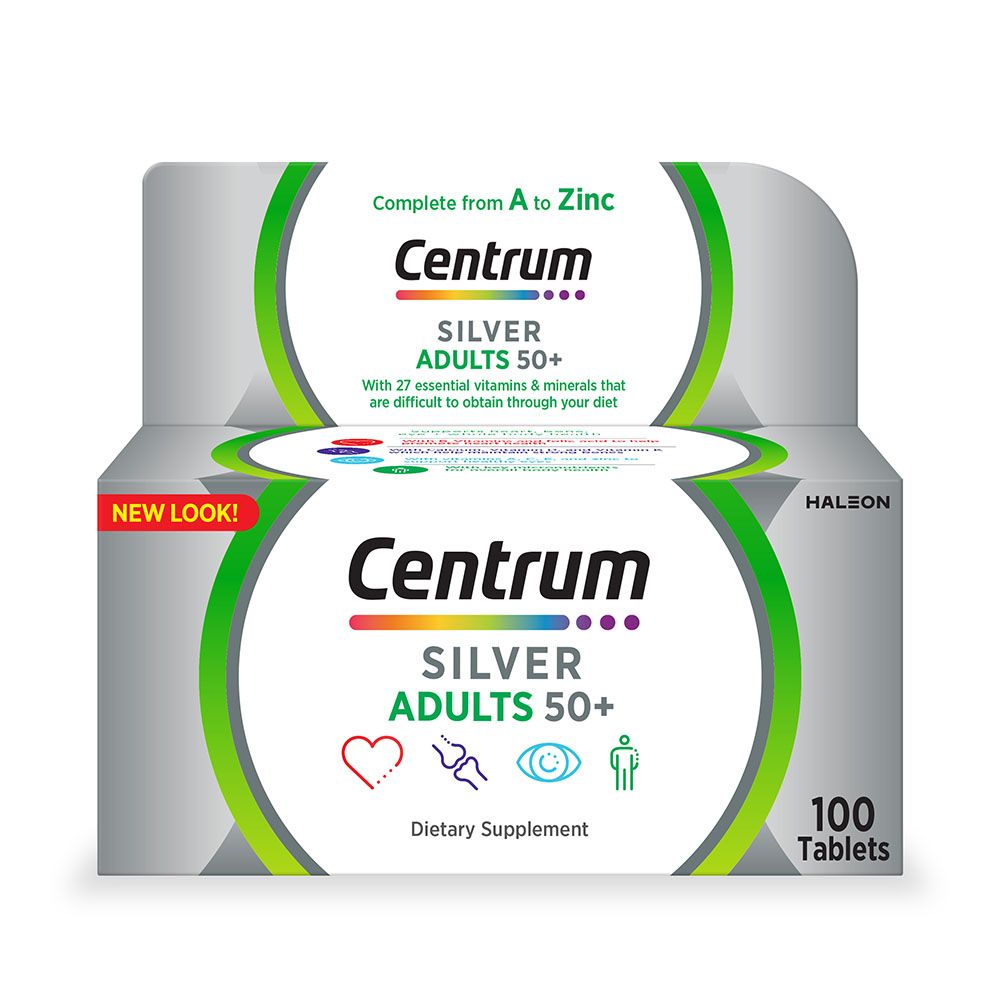 Centrum Silver Multivitamin with Lutein Specially Formulated for Adults 50+, 100 Tablets product image