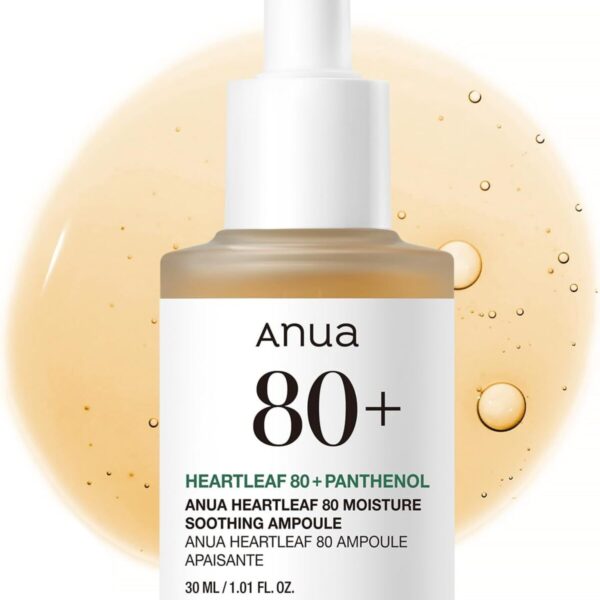 Heartleaf 80 Soothing Ampoule, Hydration Facial Serum for Glass Skin, Panthenol, Hyaluronic Aci