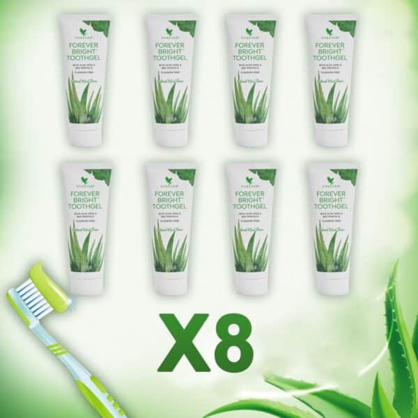 Forever Bright Toothgel Aloe Vera Toothpaste Set of 8